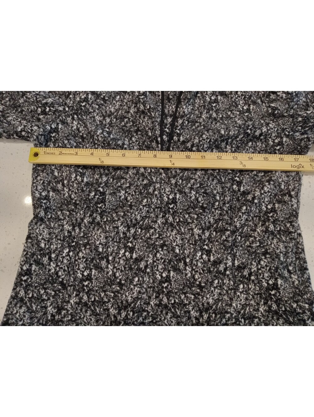 Spyder Fleece Pullover Womens Medium Black White Marled Print Half Zip Active M - Picture 3 of 4